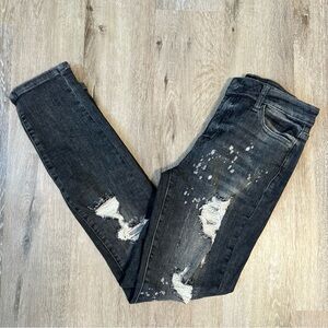 Judy Blue Black Distressed Straight Leg Jeans